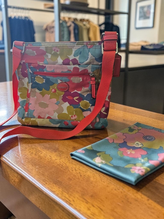 Coach Handbags - COACH Signature Nylon Getaway Flower Print Bag Crossbody Shoulder Purse